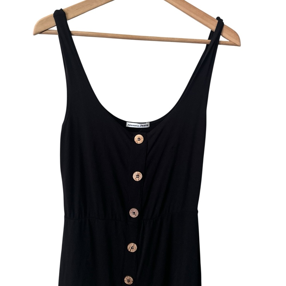 Reformation Black Button Front Basic Comfy Tencel… - image 2